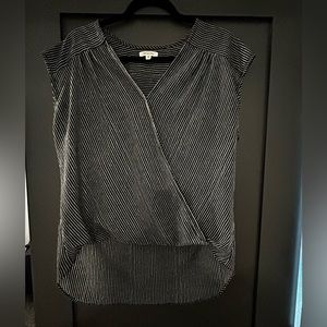 Max studio, women’s top, black and white, long in the back, size medium